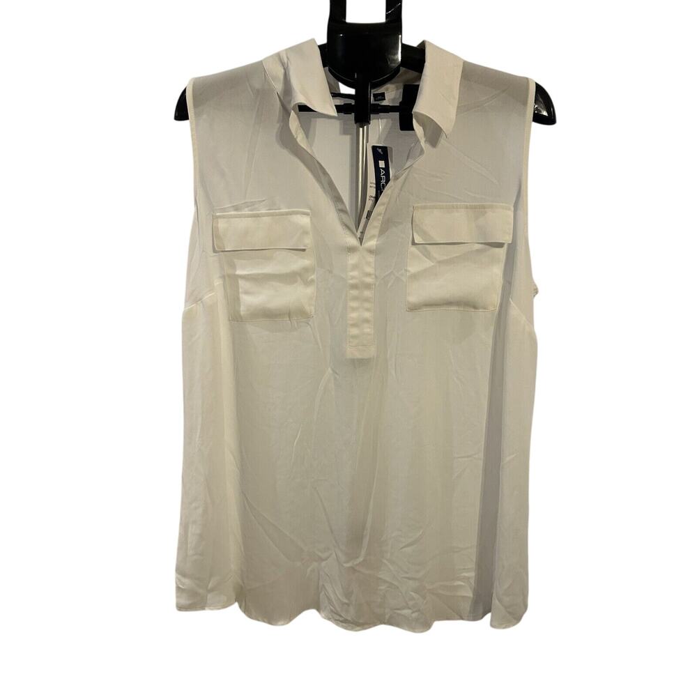 NWT Architect Collared White Sleeveless Blouse Women's 2XL